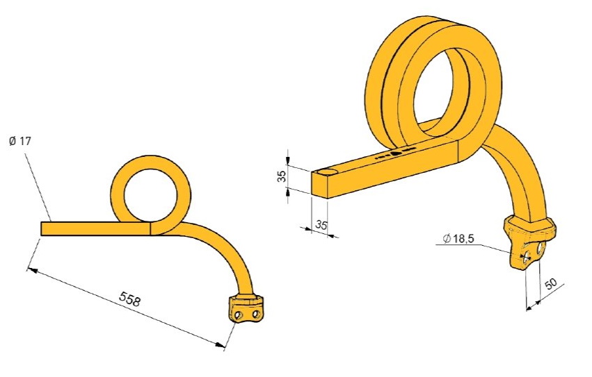 Стойка диска пружинная 3d d35 TCS-SR35-506 Агрисем (Agrisem)