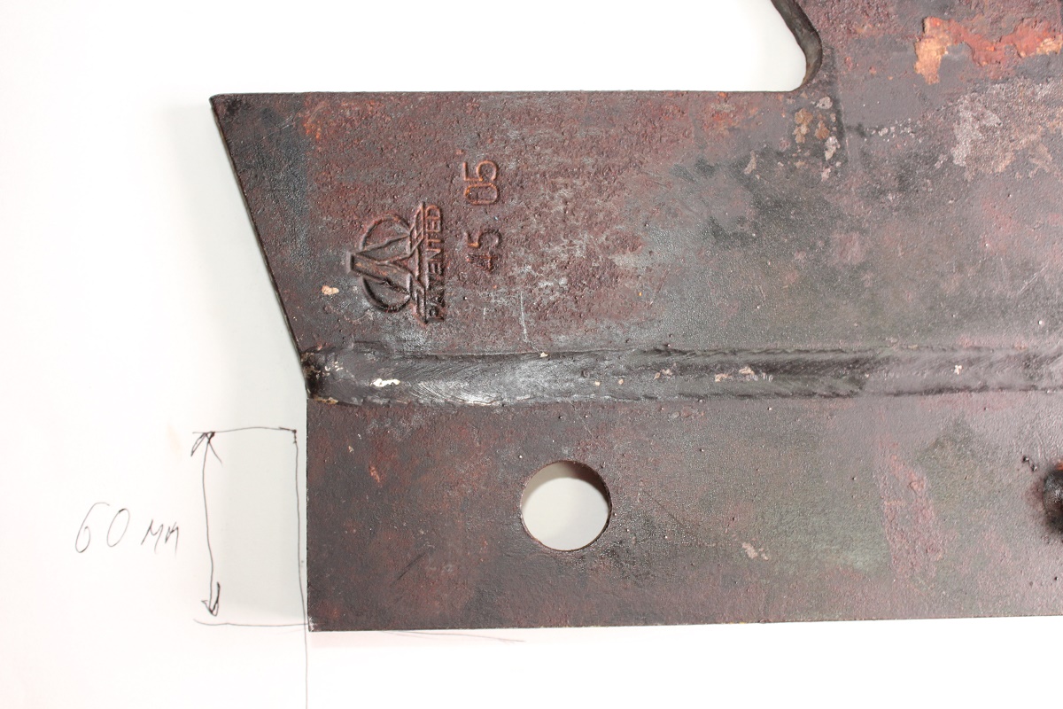 Нож нижний стандартный правый SOC2012-182 Агрисем (Agrisem)